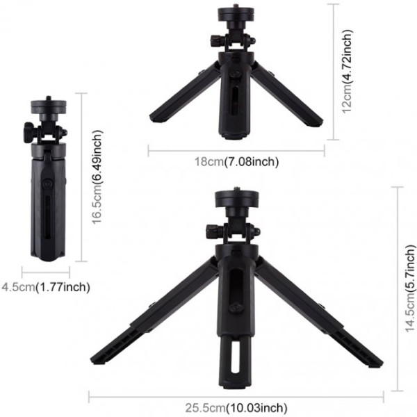 Кольцевая USB LED лампа Puluz PKT3058B 4.7" + штатив 12 см