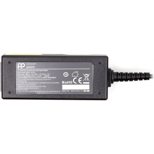 Блок питания PowerPlant для ноутбука LENOVO 20 В 45 Вт 2.25 A USB (IB45HSPE)