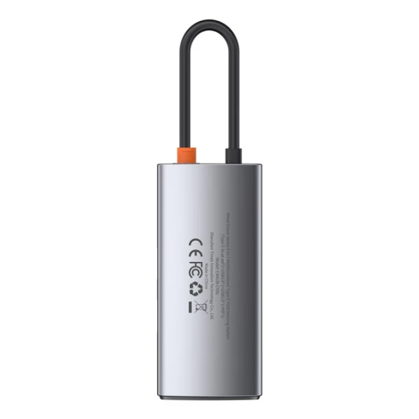 USB-хаб Baseus Metal Gleam Series 4-в-1 багатофункціональний хаб Type-C — док-станція сірого кольору（Type-C до HDMI*1+USB3.0*1+USB2.0*1+PD*1）