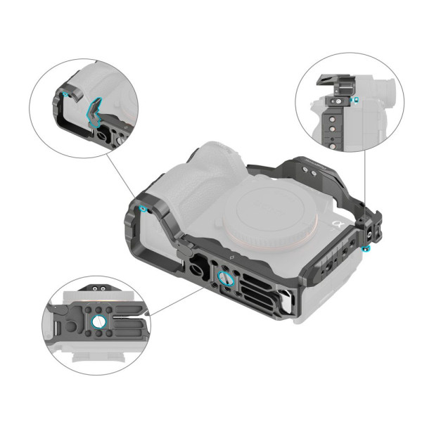 Клетка для камеры SmallRig HawkLock Quick Release Cage for Sony Alpha 7R V / Alpha 7 IV / Alpha 7S III / Alpha 1 / Alpha 7R IV
