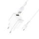 Сетевое зарядное устройство с кабелем HOCO C98A Proton single port QC3.0 charger set(Type-C) White