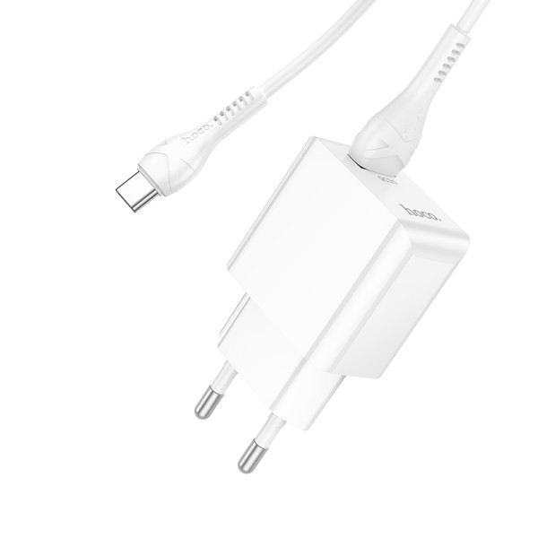 Сетевое зарядное устройство с кабелем HOCO C98A Proton single port QC3.0 charger set(Type-C) White