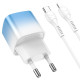 Сетевое зарядное устройство с кабелем HOCO C101A single port PD20W charger set (C to iP) Ice Blue