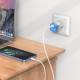 Сетевое зарядное устройство с кабелем HOCO C101A single port PD20W charger set (C to iP) Ice Blue