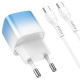 Сетевое зарядное устройство с кабелем HOCO C101A single port PD20W charger set (Type-C to Type-C) Ice Blue