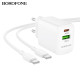 Сетевое зарядное устройство BOROFONE BN29 Fuente PD30W+QC3.0 charger (EU) White
