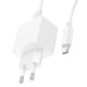 Сетевое зарядное устройство с кабелем HOCO CS11A Ocean single port charger set(Type-C) White
