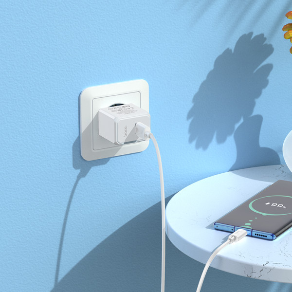 Сетевое зарядное устройство с кабелем HOCO CS11A Ocean single port charger set(Type-C) White