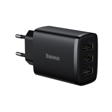 Сетевое зарядное устройство Baseus Compact Charger 3U 17W EU Black Network Charger 