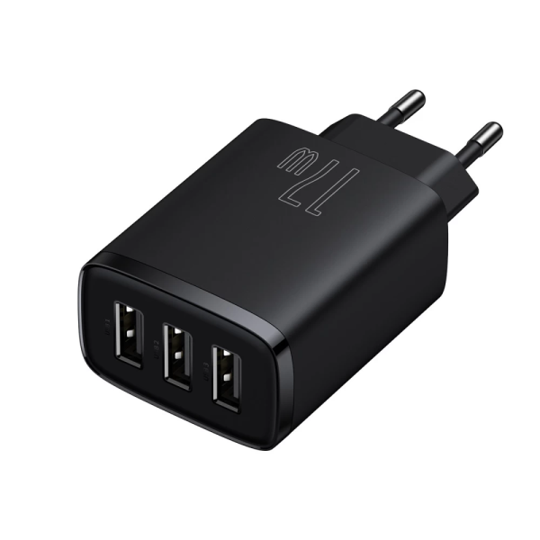 Сетевое зарядное устройство Baseus Compact Charger 3U 17W EU Black Network Charger