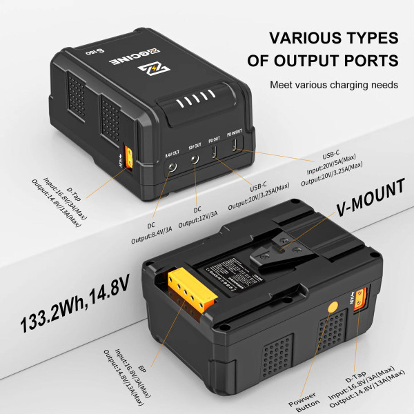 Акумулятор ZGCINE S150 (133.2Wh) V-Mount Battery USB-C PD in/out Fast Charging (ZG-S150)