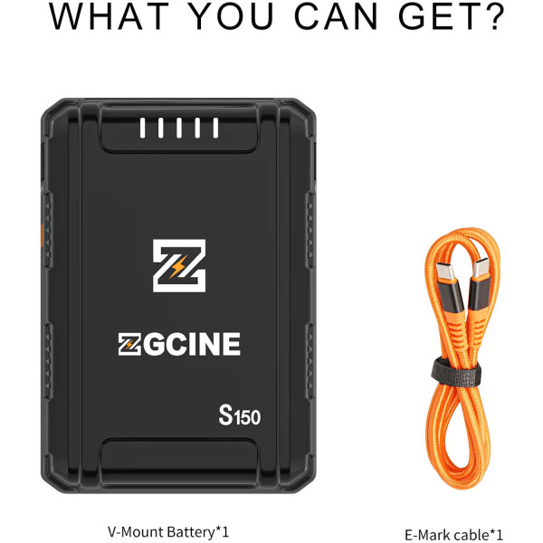 Акумулятор ZGCINE S150 (133.2Wh) V-Mount Battery USB-C PD in/out Fast Charging (ZG-S150)