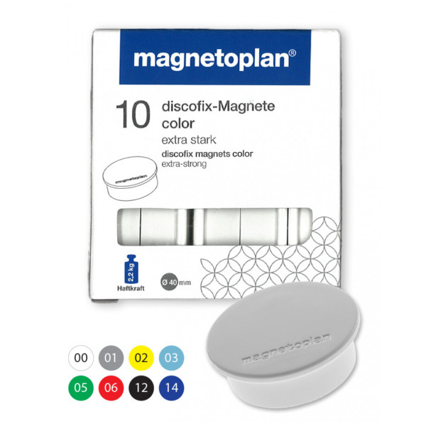 Магниты круглые 40/2.2 черные Magnetoplan Discofix Color Black Set (1662012)