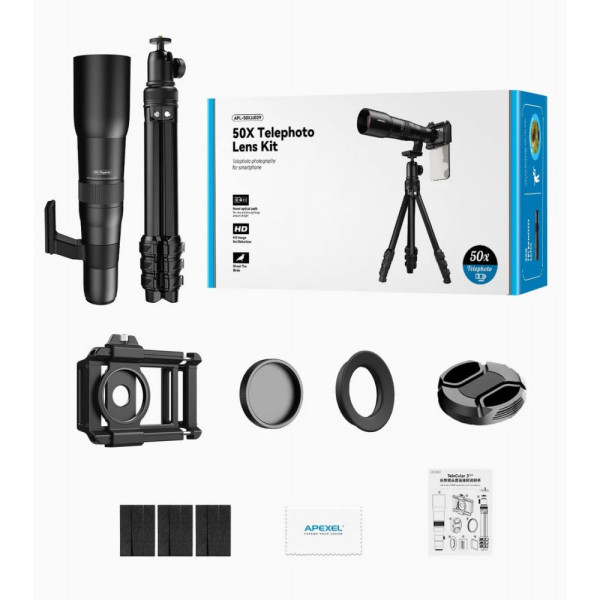 Телескоп для телефона 30X со штативом TeleCular 3 Apexel APL-T50XJJ02