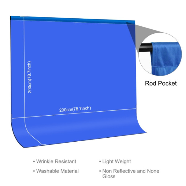 Фон студійний тканинний Puluz PU5207L blue Chroma Key 2х2м