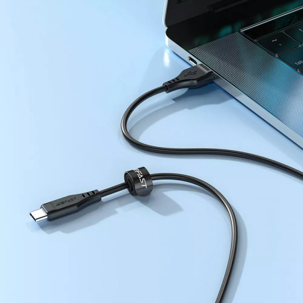 Кабель ACEFAST C3-04 USB до Type-C 3 А, 1,2 м, TPE, TPE-конектори, чорний