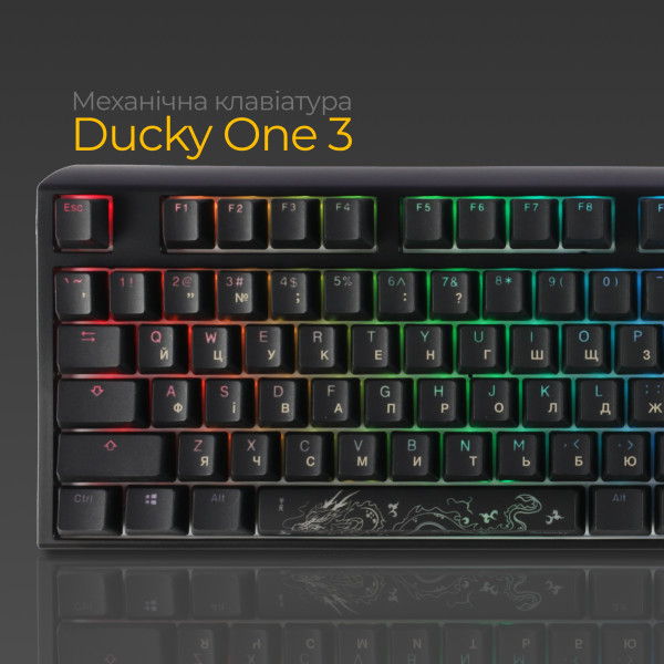 Механічна клавіатура Ducky One 3 Cherry MX Speed silver RGB Black UA