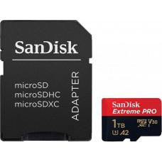 Картка пам’яті microSDXC (UHS-1 U3) SanDisk Extreme Pro A2 1TB клас 10 V30 (R200МБ/с,W140МБ/с) (адаптер)