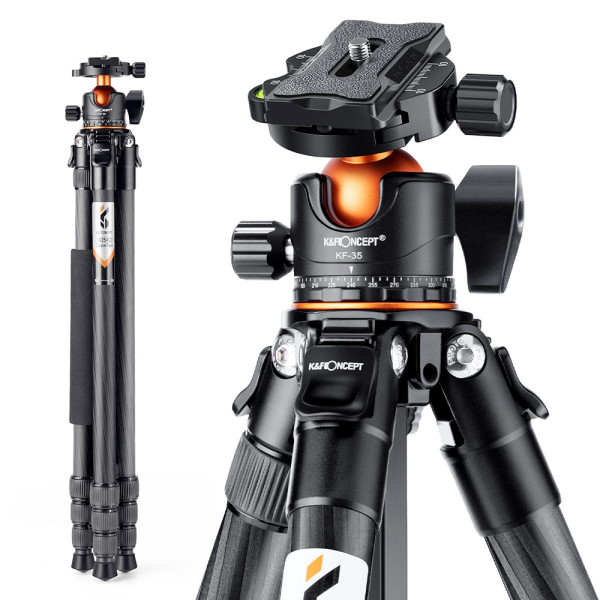 Штатив карбоновый K&F Concept A254C4+BH-35L, max 15кг, h 177см (KF09.098)