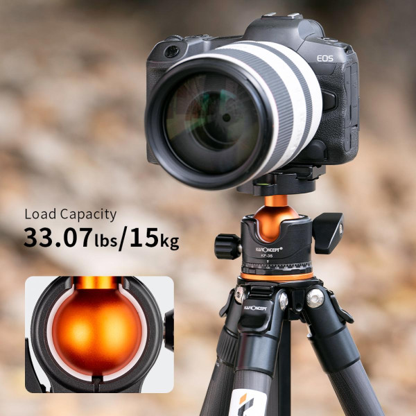 Штатив карбоновый K&F Concept A254C4+BH-35L, max 15кг, h 177см (KF09.098)