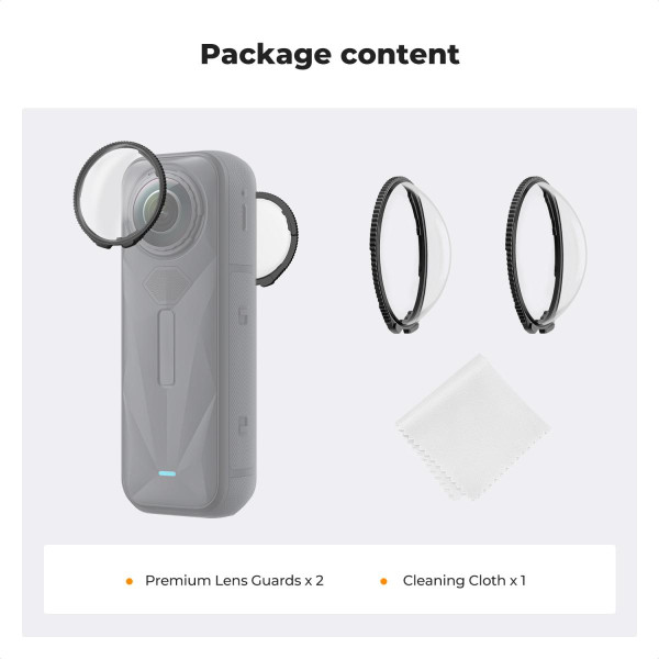 Захисні накладки на об’єктив K&F Concept для Insta360 X5 із загартованого оптичного скла з багатошаровим покриттям (KF31.185)