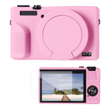 Силіконовий захисний чохол K&F Concept для Canon G7 X Mark III — із захисним склом для екрана, протиударний, рожевий (KF31.229)