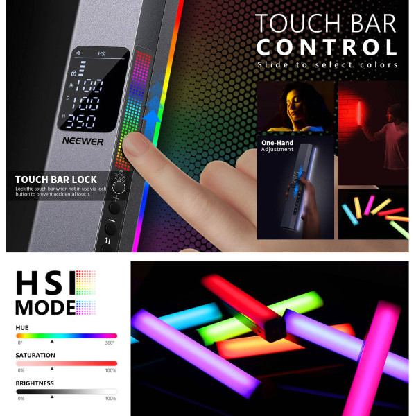 Світлодіодний RGB LED жезл NEEWER BASICS RGB1 для фото та відеозйомки RGB1 RGB HANDHELD LED VIDEO 10 Вт