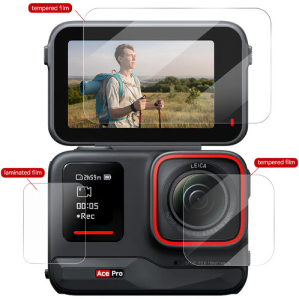 Скло захисне Insta360 Ace Pro загартоване 2.5D 9H Telesin S6-FLM-02-TIS
