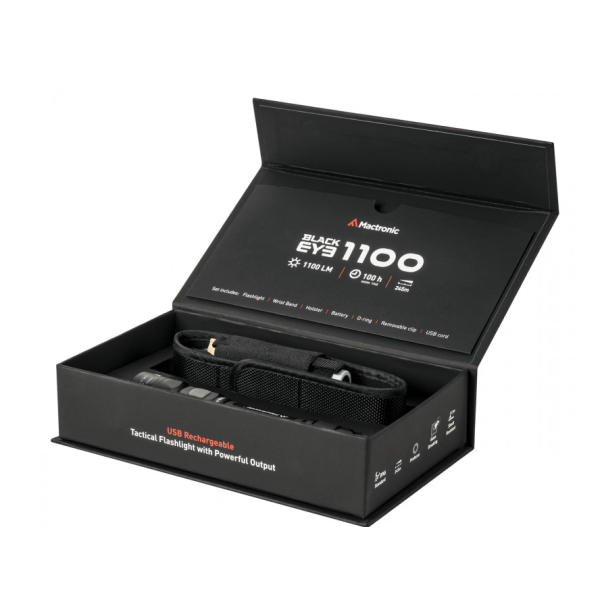 Тактичний ліхтар Mactronic Black Eye 1100 (1100 лм) USB-заряджається (THH0043)