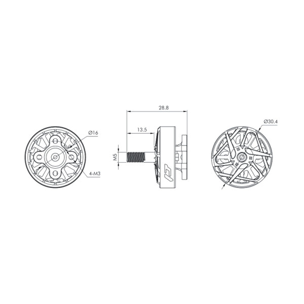 Мотор T-Motor P2505 1850KV 4-6S для коптерів (червоний)