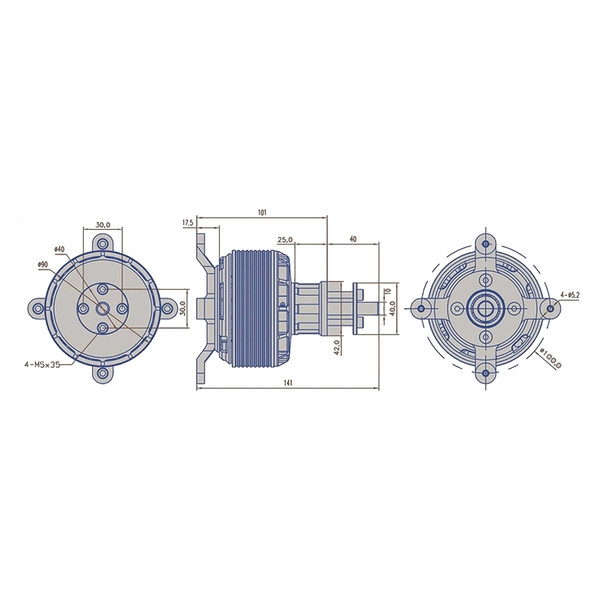Мотор Dualsky GA6000.8 KV180 6800W для самолетов