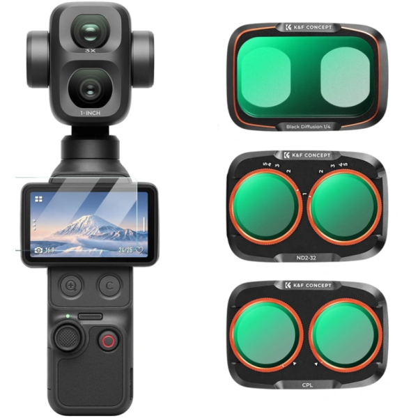 Набір світлофільтрів для Pocket 4 Pro: CPL + Black Mist 1/4 + ND2–32, захисне скло та аксесуари для очищення (KF0103.9902.0120)