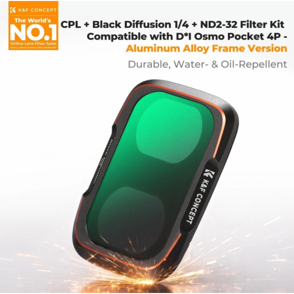 Набір світлофільтрів для Pocket 4 Pro: CPL + Black Mist 1/4 + ND2–32, захисне скло та аксесуари для очищення (KF0103.9902.0120)