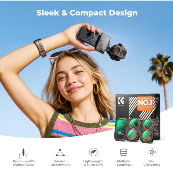 Набір світлофільтрів для Pocket 4 Pro: CPL + Black Mist 1/4 + ND2–32, захисне скло та аксесуари для очищення (KF0103.9902.0120)