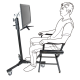 Стойка на колесах KUPO 322M Monitor Roller Stand (94,5 - 190 см)
