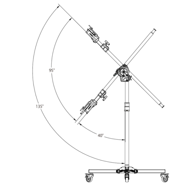 Стійка-журавель KUPO 346M Junior Boom Roller Stand на колесах (183 - 380 см)