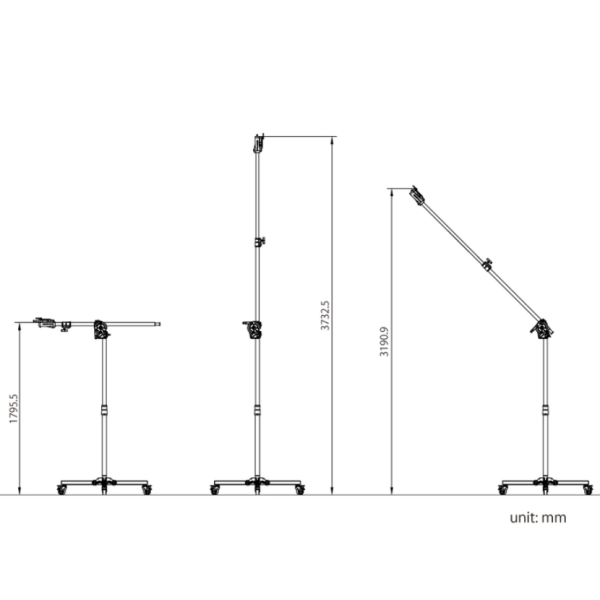 Стійка-журавель KUPO 346M Junior Boom Roller Stand на колесах (183 - 380 см)