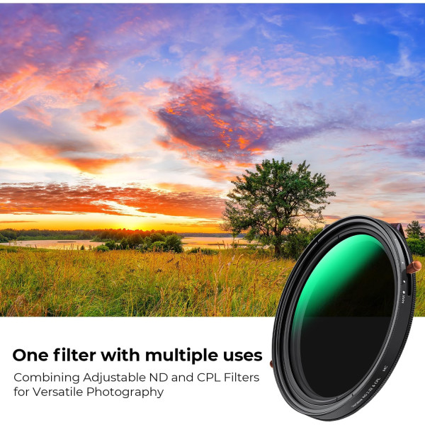 Комбінований світлофільтр K&F Concept 67mm ND & CPL 2 в 1 ND2-ND32 + CPL (KF01.2405)