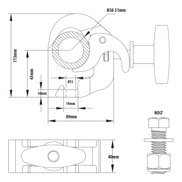 Дуговий з'єднувач Kupo KCP-810B Arch Coupler Black