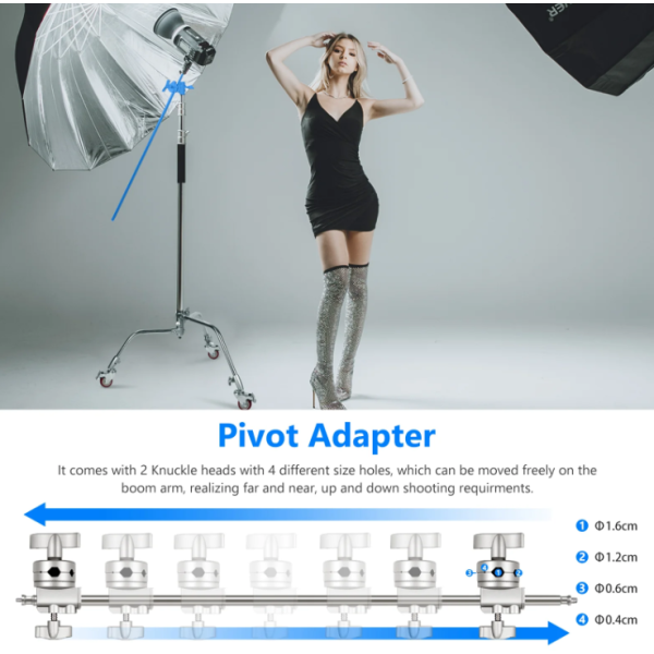 Студийная стойка C-Stand NEEWER SC330W 335 см на колесах + Boom Arm