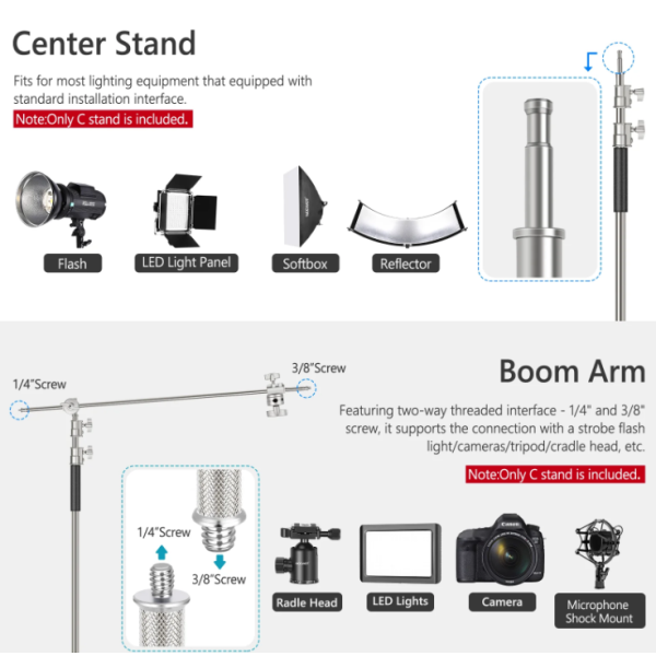 Студийная стойка C-Stand NEEWER SC330W 335 см на колесах + Boom Arm