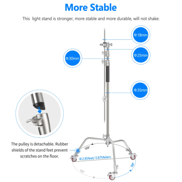 Студийная стойка C-Stand NEEWER SC330W 335 см на колесах + Boom Arm