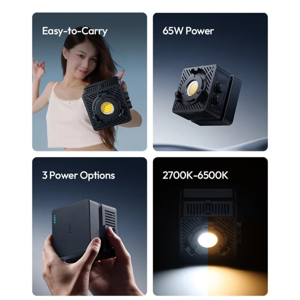 Постоянный свет портативный с аккумулятором 65Вт Bi-Color 2700-6500К CRI 95+ Ulanzi EC65