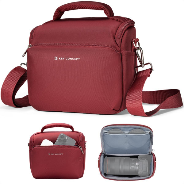 Слінг-сумка K&F Concept Urban Wander 5L — компактна крос-боді сумка для камери DSLR/SLR, легка та зручна для фотографів (Red) (KF13.179V9)