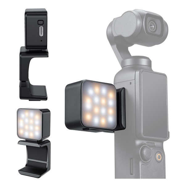 Магнитный LED-свет K&F Concept для DJI Osmo Pocket 3 — 1W, USB-C, 3000K–6000K, 2 уровня яркости, вспомогательный свет для фото и видео (KF20.0001)