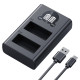 Зарядное устройство K&F Concept Dual Slot LCD Charger for Fujifilm NP-W126 / NP-W126S Batteries (USB-C + Micro USB) (KF28.0106)