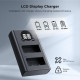Зарядное устройство K&F Concept Dual Slot LCD Charger for Fujifilm NP-W126 / NP-W126S Batteries (USB-C + Micro USB) (KF28.0106)