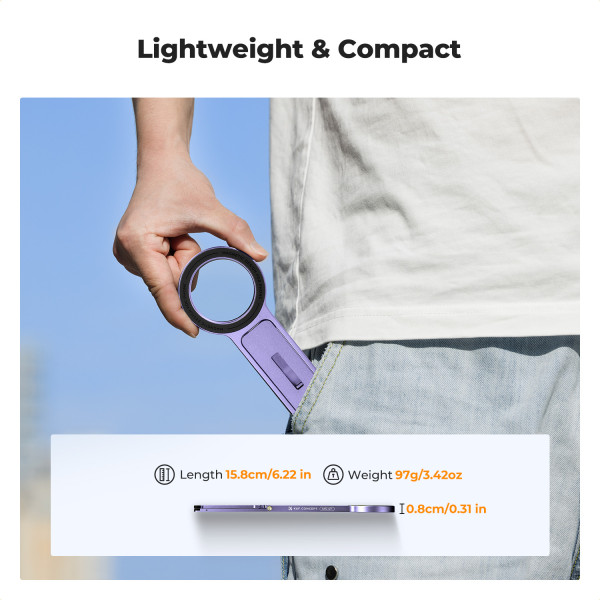 Міні-штатив для iPhone K&F Concept, магніт 22.5N, складаний алюмінієвий MagSafe сумісний Purple (KF31.139S4)