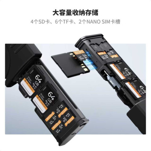 Высокоскоростной кардридер и кейс для хранения SD и MicroSD карт K&F Concept (KF31.190)