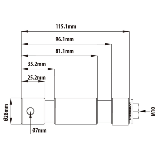 Адаптер палець Kupo KS-034 28mm Stud з болтом M10 для grip-обладнання (KS-034)
